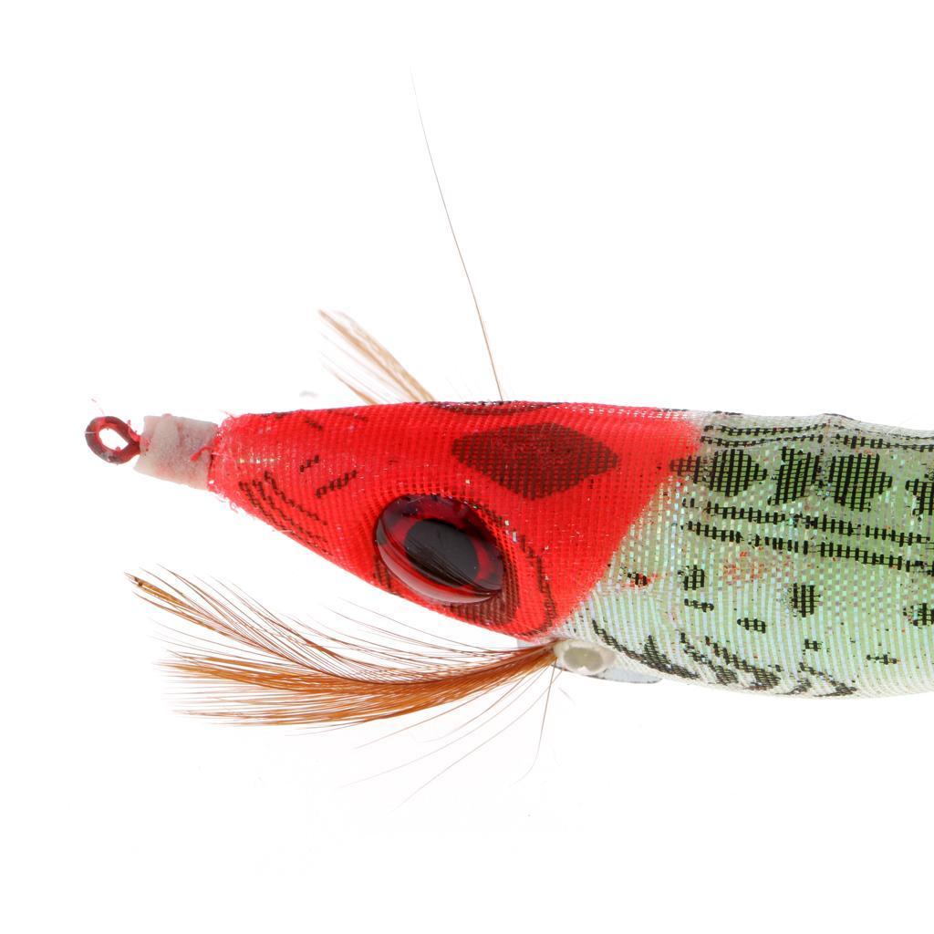 6pcs Glow In Dark Squid Jig Hooks Shrimp Fishing Lures With Luminous Tail