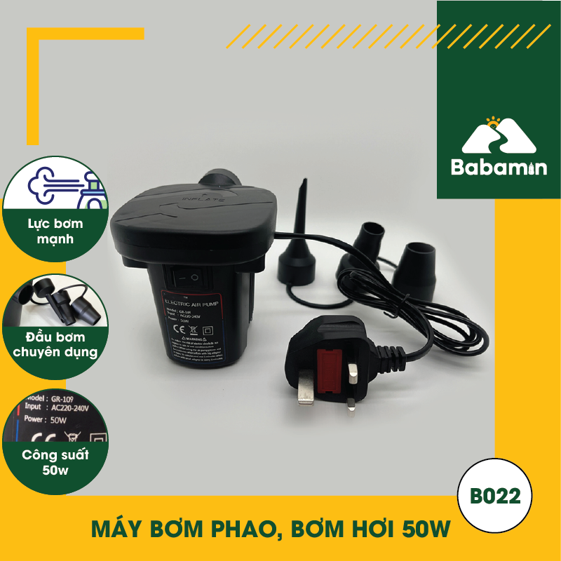 Máy Bơm Phao, Bơm Hơi 50W, 03 Đầu Bơm Chuyên Dụng - Babamin - B022