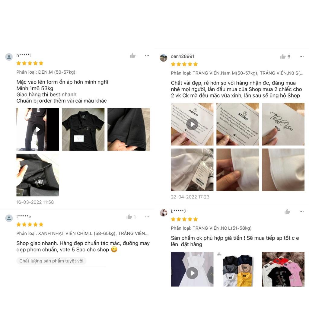 Áo polo nam ADINO màu trắng phối viền chìm vải cotton co giãn dáng công sở slimfit hơi ôm trẻ trung AP81