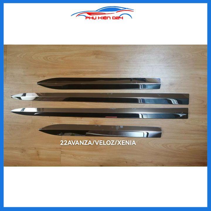 Bộ ốp nẹp sườn, nẹp hông xe ô tô Avanza 2022-2023 mẫu Inox trang trí bảo vệ cửa xe hơi