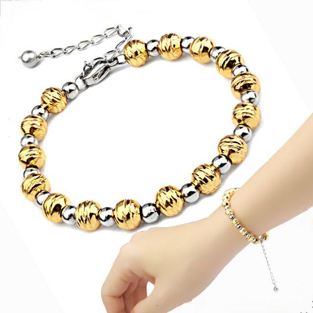 Lắc tay nữ kiểu bi inox thời trang