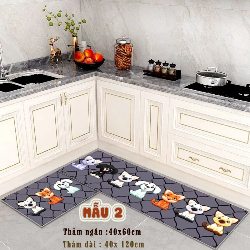Set 2 thảm ngắn dài trong nhà bếp cao cấp