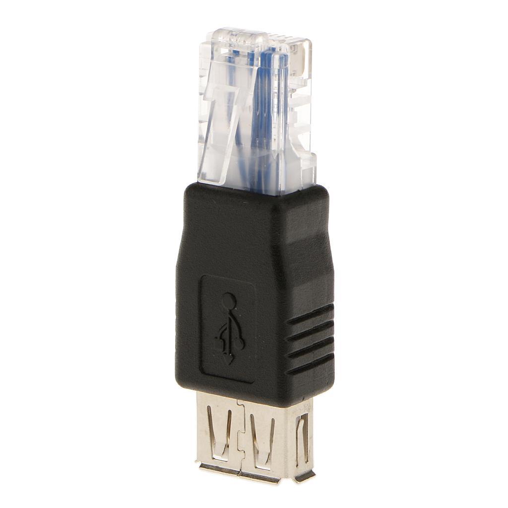 RJ45 Male to USB AF A Female Adapter Socket Network Ethernet Router Plug