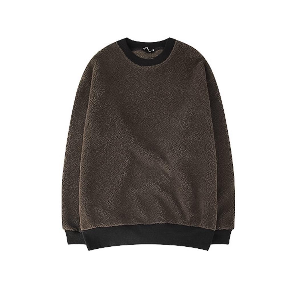 Áo Sweater lông nam nữ MEANSTORE nỉ oversize Unisex form rộng Ulzzang Hàn Quốc chất mềm mịn - màu nâu