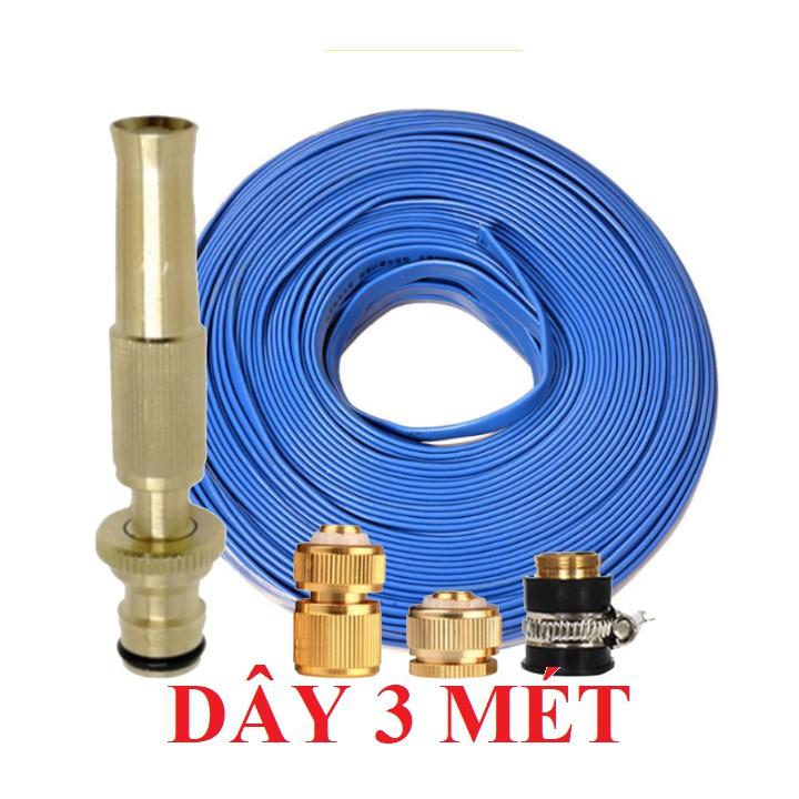 Bộ dây vòi xịt nước rửa xe, tưới cây . tăng áp 3 lần,loại 3m,5m 206587 đầu đồng,cút đồng+ tặng mở chai
