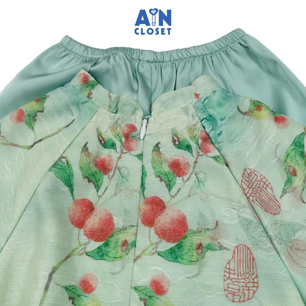 Bộ quần áo Pháp Phục Dài tay lỡ bé gái hoạ tiết Thanh Mai Lụa Xanh - AICDBGPEVXPM - AIN Closet