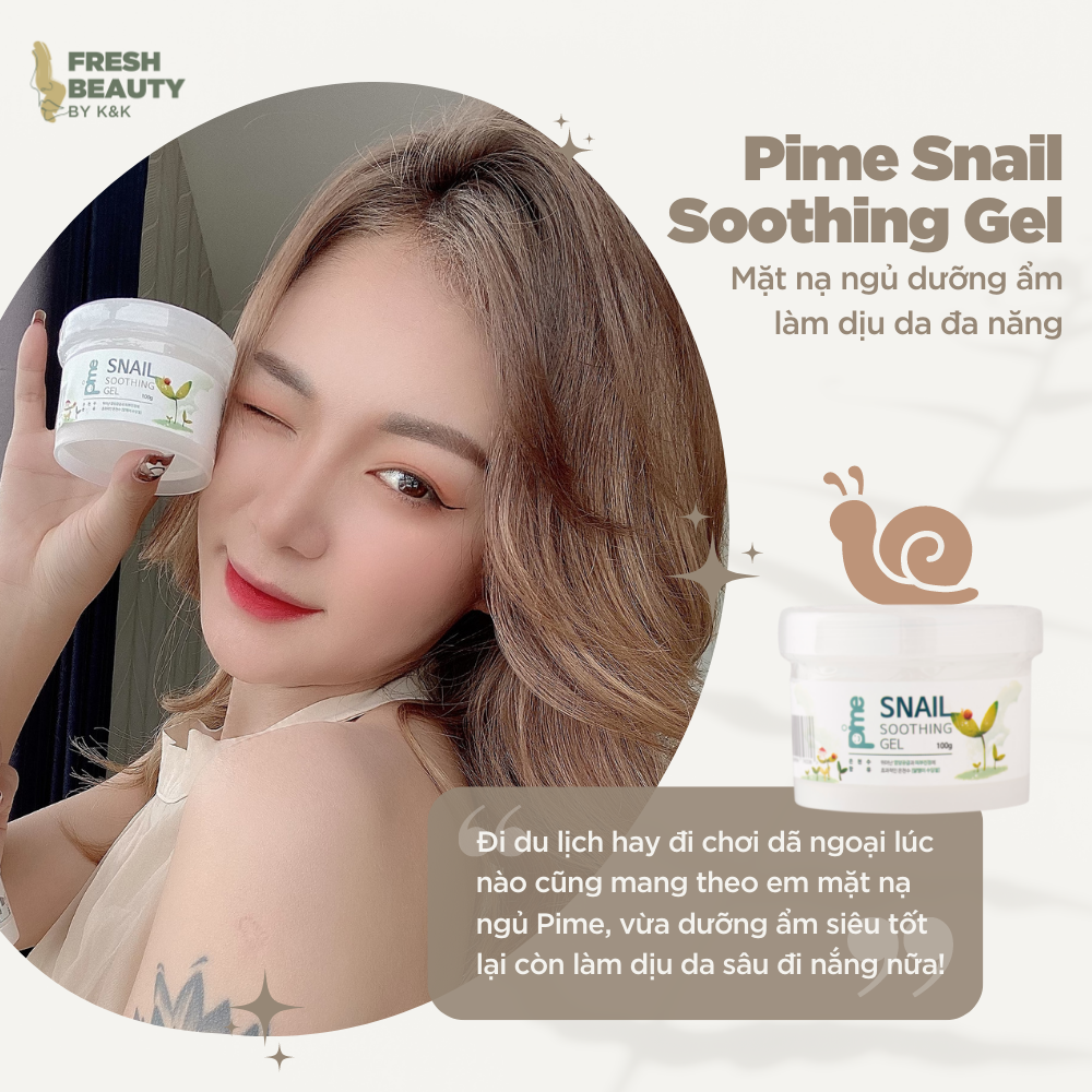 Mặt nạ ngủ Pime Snail Soothing Gel cấp ẩm sâu, hạn chế lão hóa, dịu da rát đỏ, tẩy lớp sừng hóa 100g