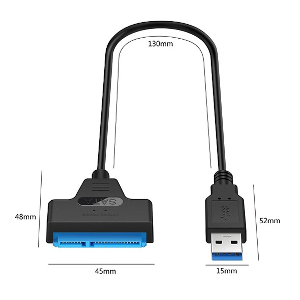 Cáp Chuyển Đổi Kết Nối Ổ Cứng HDD Từ USB 3.0 Sang Sata 22 Pin 2.5 Inch - Hàng Chính Hãng Vinetteam