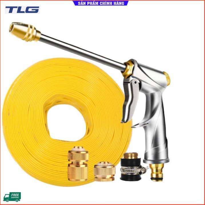 Rửa xe tưới cây Bộ dây và vòi xịt tăng áp lực nước 300% loại 30m cút đồng,nối đồng 206701-2