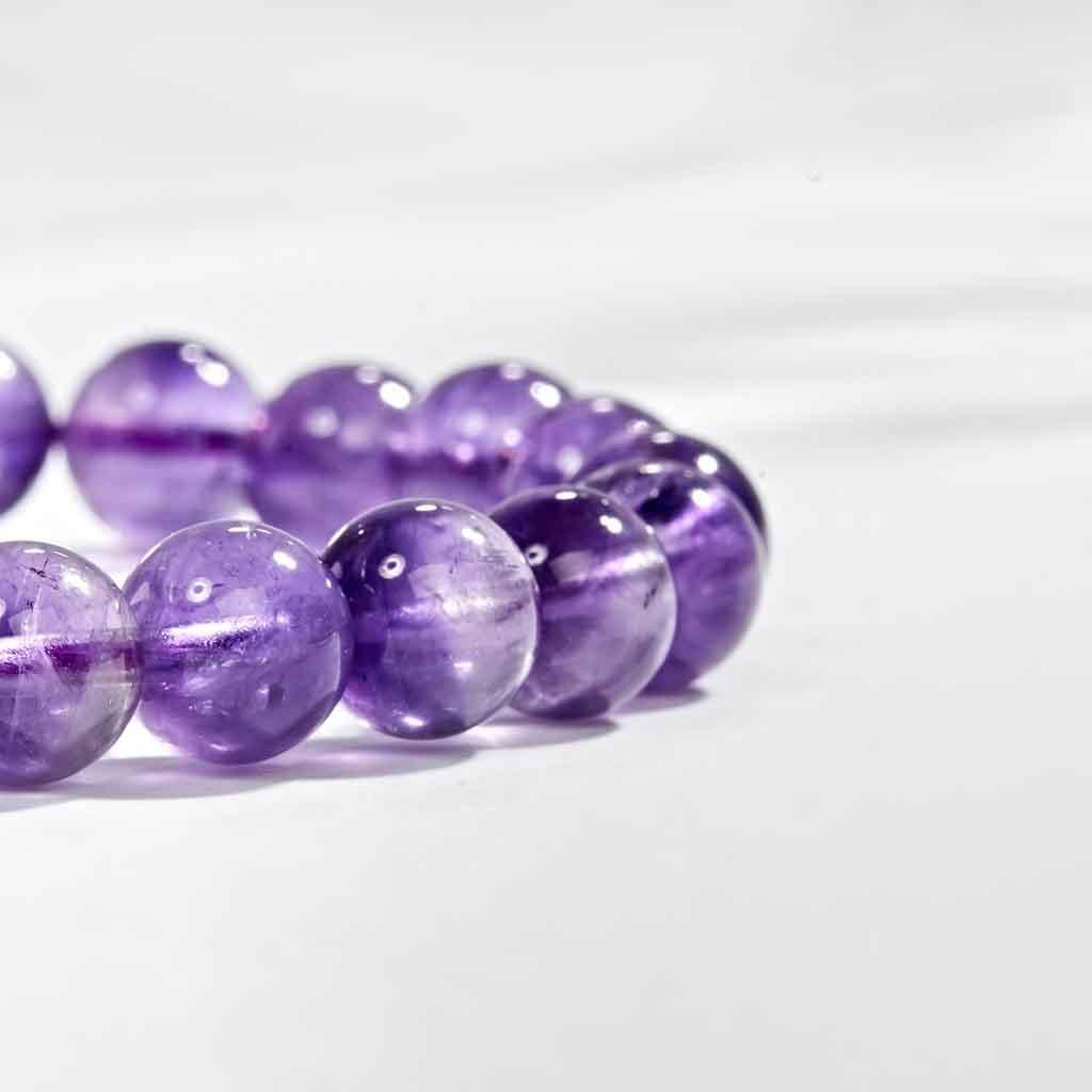Vòng đá. Thach Anh Tím chất lượng 5A Mix bàn tay hamsa bạc thái hợp mệnh Hỏa và Thổ
