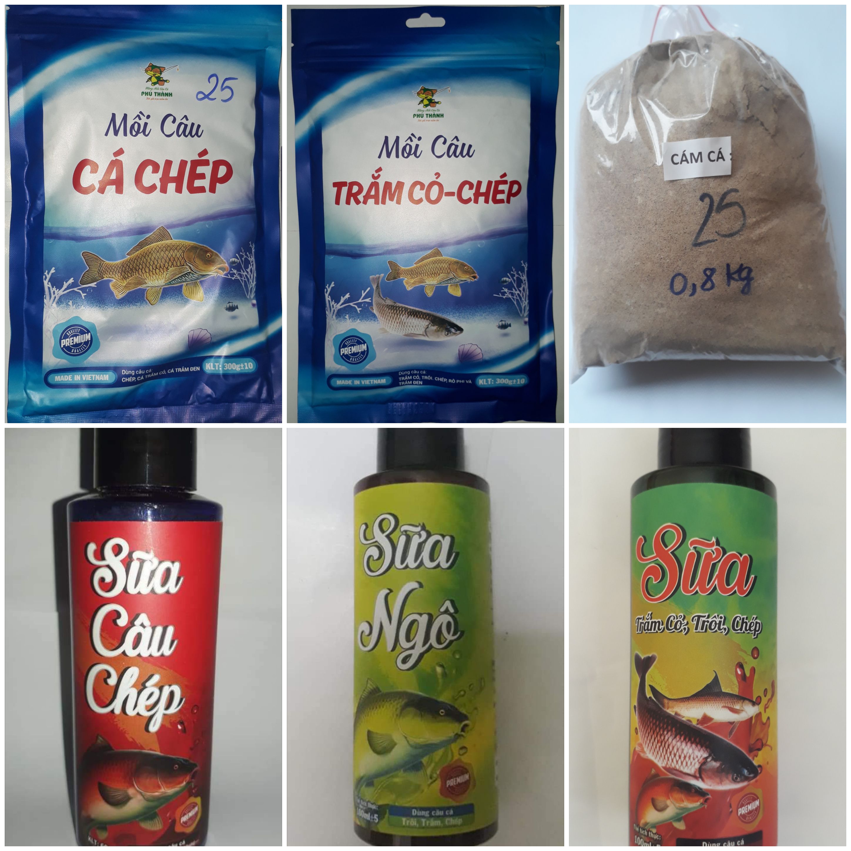 Combo Câu Cá Chép và Cá Trắm,Bộ 6 kết hợp hoàn hảo của Hãng Phú Thành