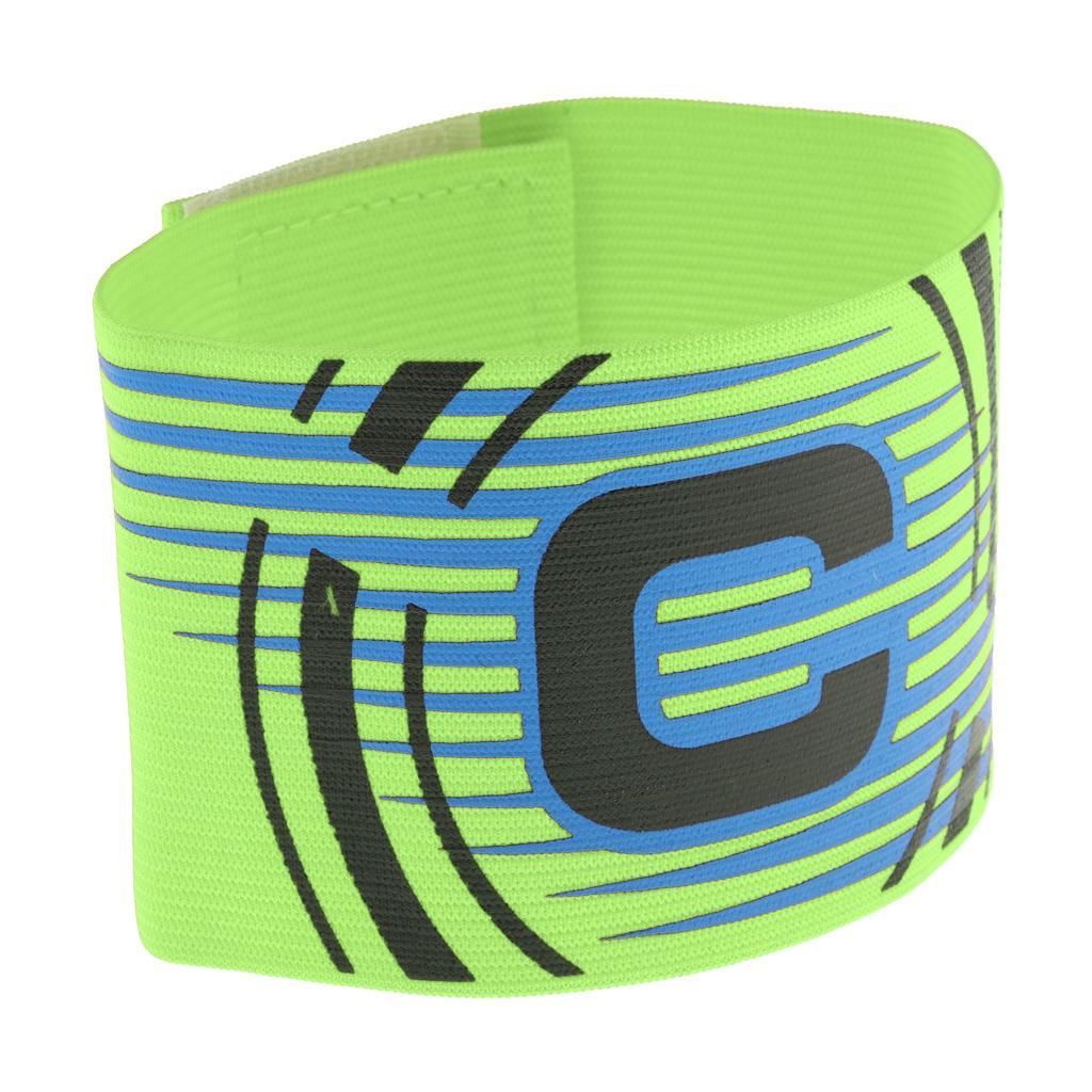 4-5pack Captain Armband Football Soccer Sports Adjustable Arm Bands Shiny Green