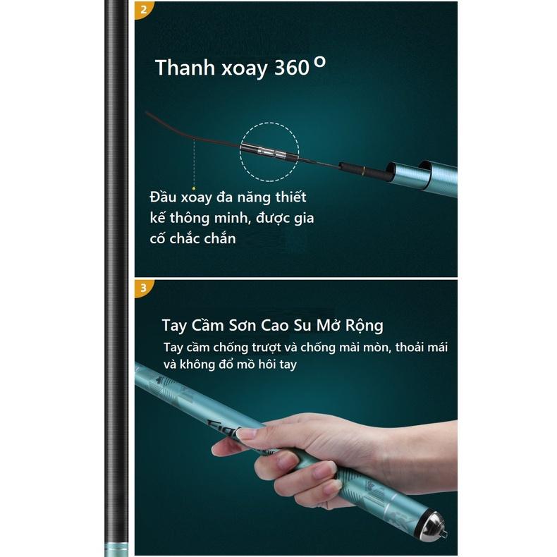 Cần Câu Đài Handing 5h Liên Bích CT03 Siêu Nhẹ, Dẻo Dai, Nhấc Tĩnh - Bảo Hành Các Lóng 12