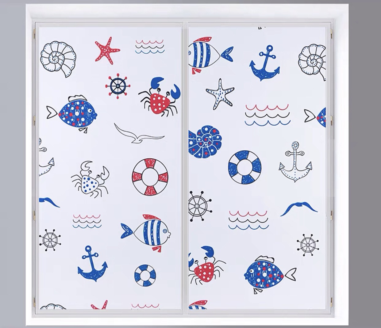 Combo 10 mét giấy dán tường, decal dán tường trang trí nhà cửa CUA VÀ CÁ TRẮNG khổ 45cm