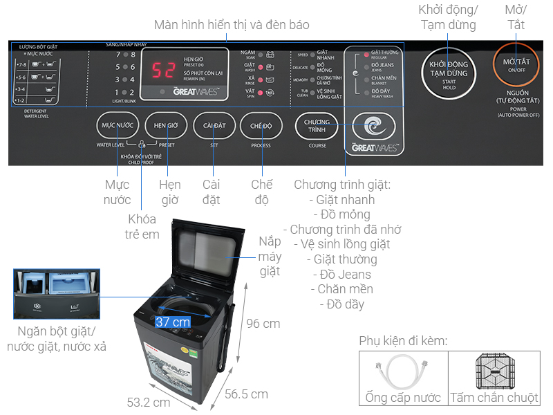 Máy giặt Toshiba 9.0kg AW-M1000FV - Hàng chính hãng