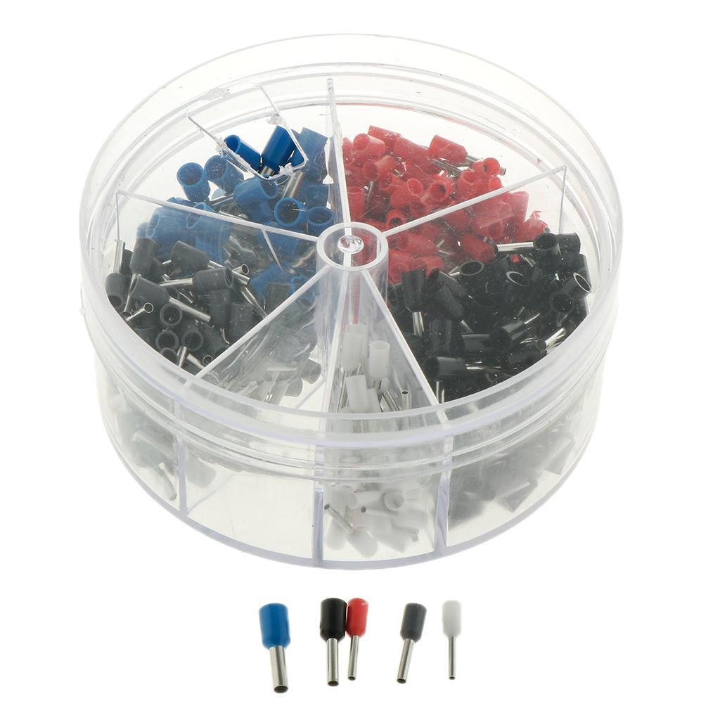 400 Pieces Insulated Cord Pin End Terminal Wire Crimp Connector Bootlace Ferrules 0.5-2.5mm²