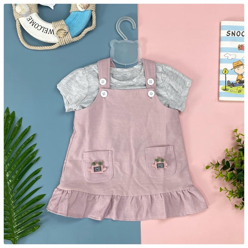 Váy yếm nhung hai túi bé gái size 1-7, cho bạn 10-22kg. Chất dày dặn, dễ mặc, không nóng, dễ phối đồ