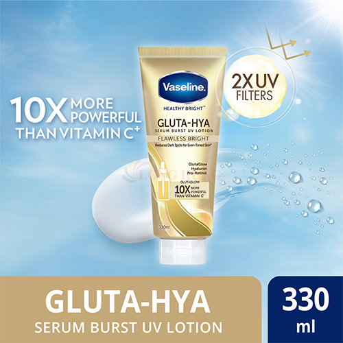 Sữa dưỡng thể ban ngày Vaseline Gluta-Hya Serum Burst UV Lotion Flawless Bright (330ml) - Hàng chính hãng