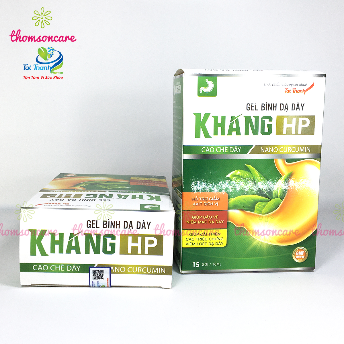 Khang HP Tất Thành - Gói gel trung hòa dịch vị acid dạ dày, từ chè dây, thảo dược - Giảm trào ngược, ợ chua, tá tràng - Hộp 15goi