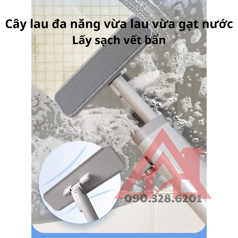 Cây Lau Nhà Tự Vắt Thông Minh SOBAM, Chổi Lau Nhà Tự Vắt Mini TẶNG MÓC TREO