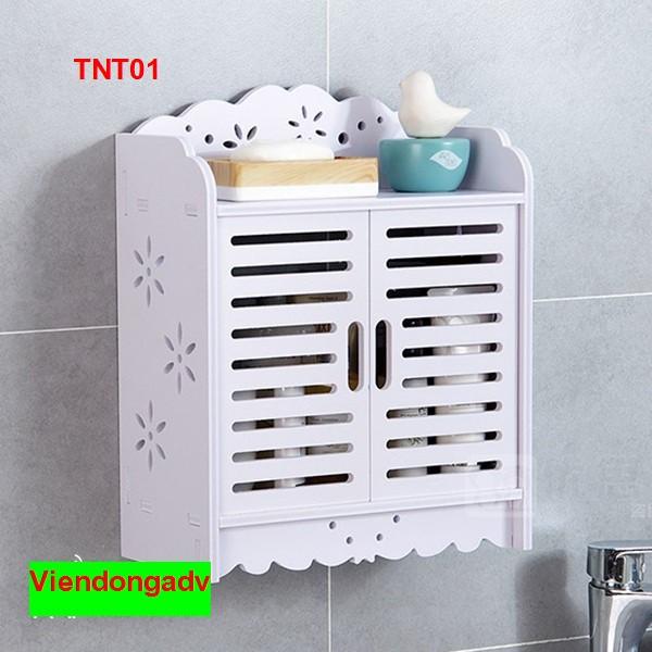 Tủ nhà tắm treo tường 2 cửa thanh lịch - Kệ  lắp ráp treo tường nhà tắm