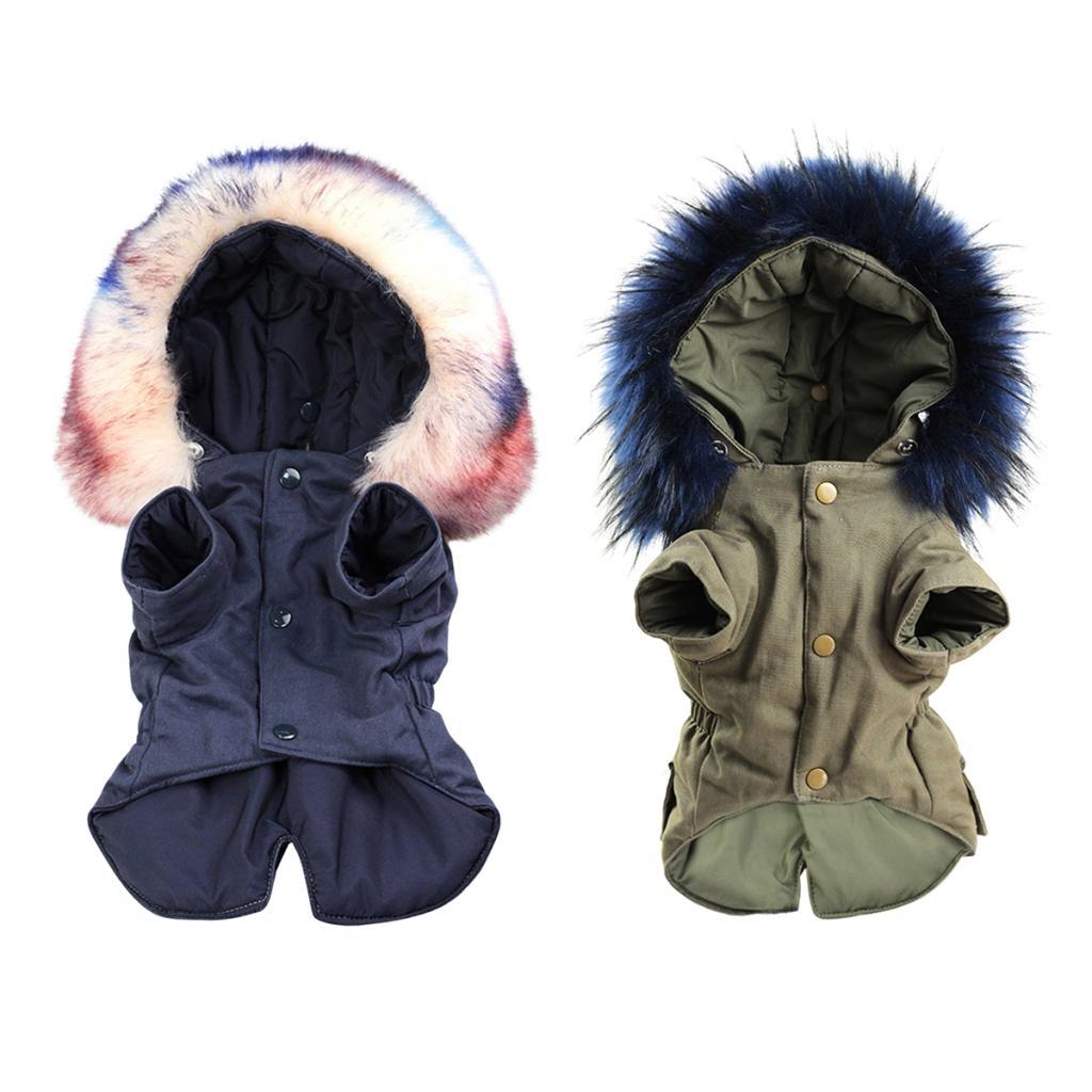Elasticated  Collar Dog Coat Winter Small Pet Cat Jacket Clothes Apparel