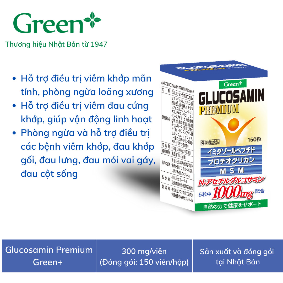 Viên bổ xương khớp Nhật Bản - Glucosamin Premium Green+