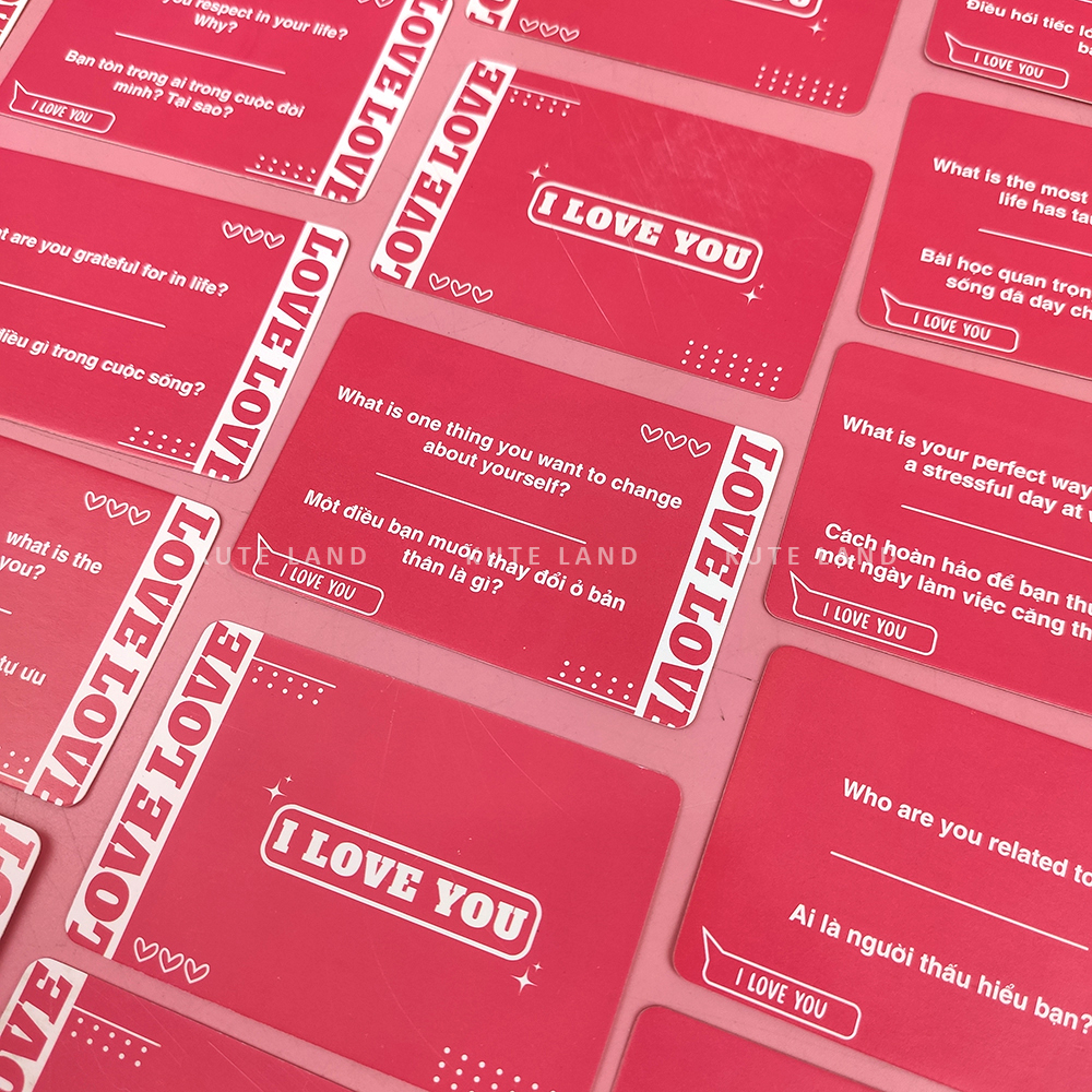 Bộ bài Couple Talk Drinking Game song ngữ dành cho cặp đôi 55 lá bài thấu hiểu trò chuyện