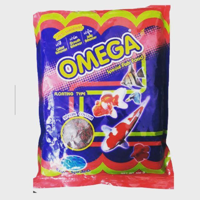 Thức ăn cho cá hạt nhỡ omega 500g hàng thái nhiều màu dành cho cá cảnh, cá koi