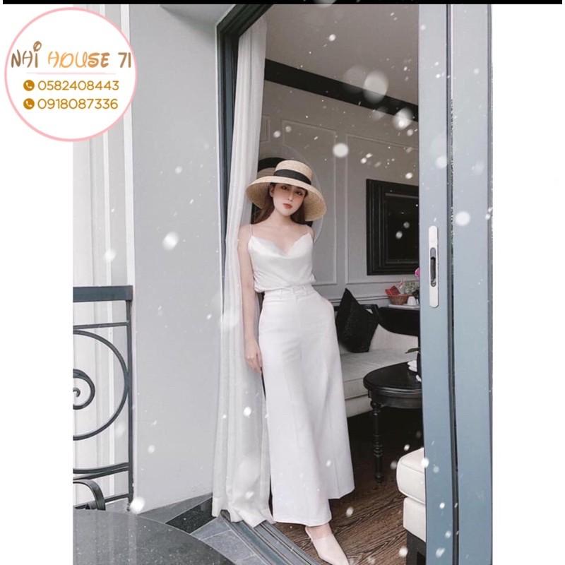Áo 2 Dây Cổ Đổ NHIHOUSE71 Chất Lụa Satin Loại 1 Hàng Thiết Kế Form Cực Chuẩn 45-58kg