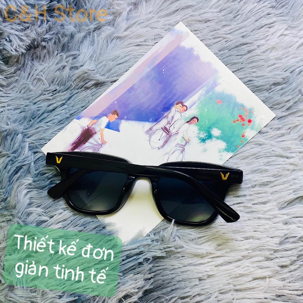 Kính mát gọng vuông chữ V thời trang,mắt kính gọng nhỏ nhiều màu nam nữ form unisex thời trang Hàn Quốc MK2C