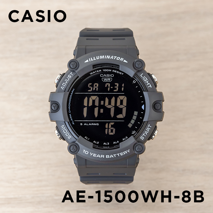 Đồng hồ nam dây nhựa Casio Standard chính hãng Anh Khuê AE-1500WH-8BVDF (51mm)