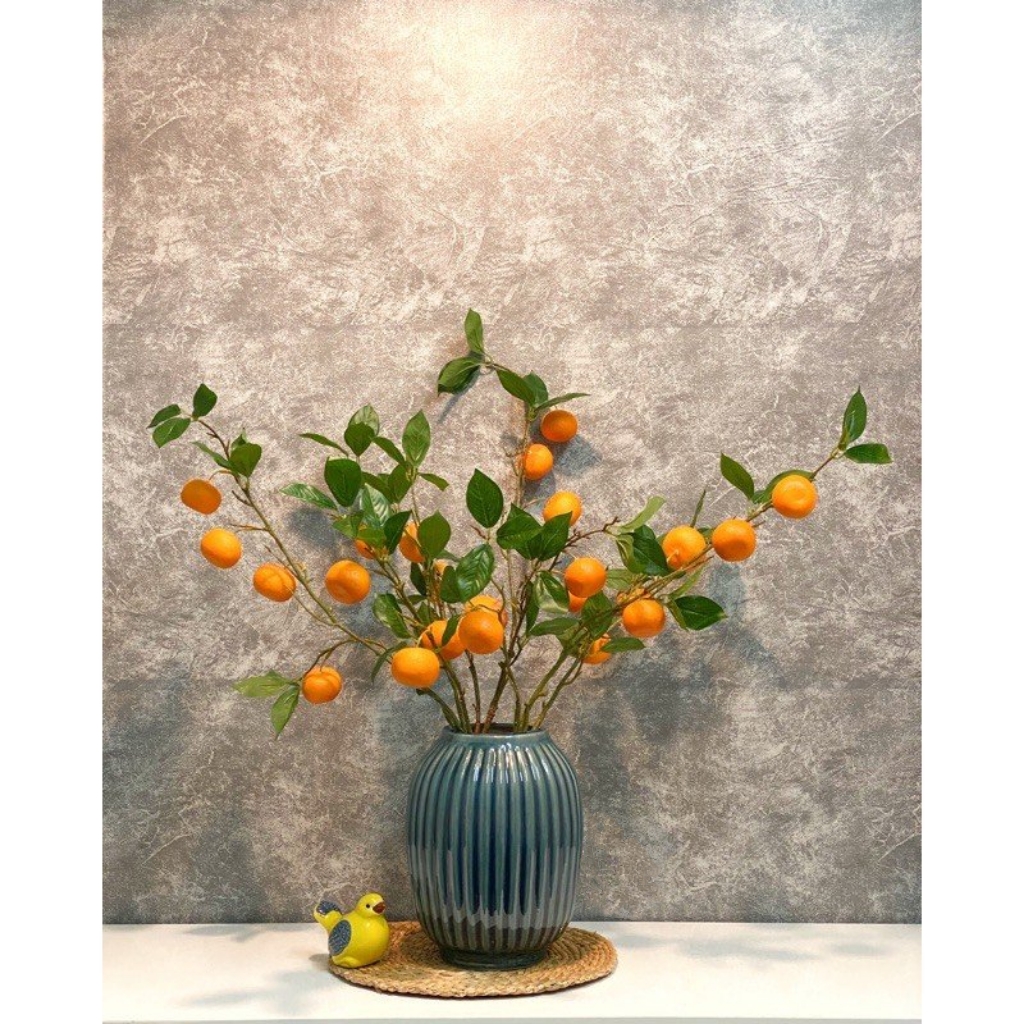 Cành Quả Quýt giả, 6 quả dài 88cm Trang Trí Nhà, Cửa Hàng, Decor Chụp Ảnh