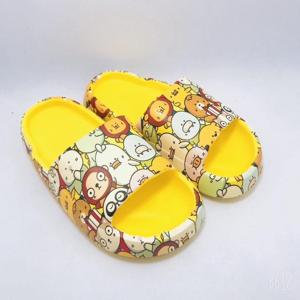 DÉP BÁNH MÌ HOẠ TIẾT HOAT HÌNH CUTE CHO BÉ VÀ NỮ - chất liệu tốt , mang êm chân , đế dày chống trơn trợt bền DT