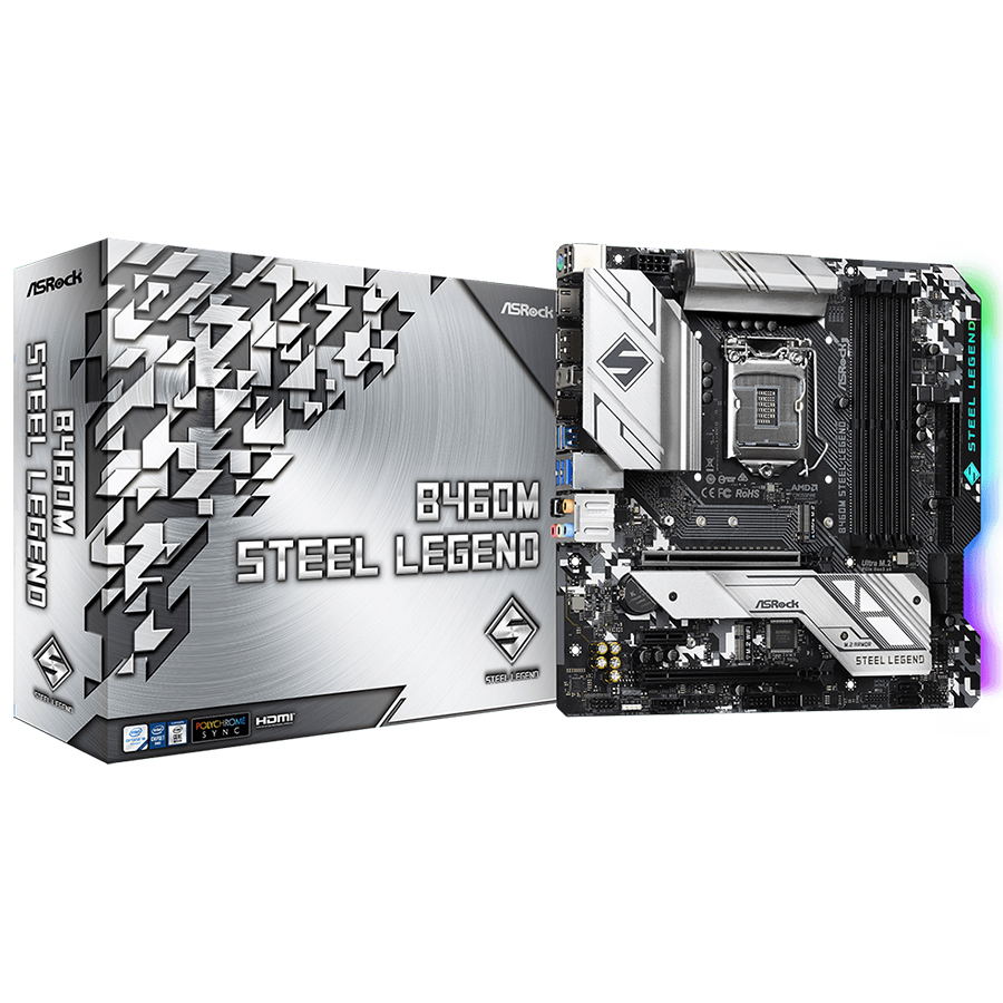 Bo Mạch Chủ Mainboard ASRock B460M Steel Legend - Hàng Chính Hãng