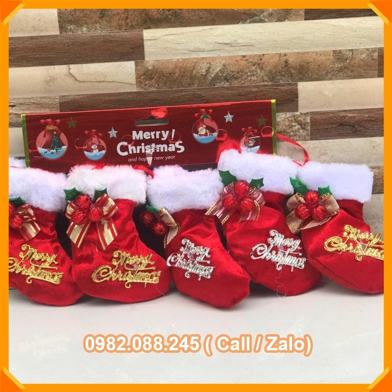 Giày Ủng Đựng Quà Giáng Sinh Có Dây Treo Trang Trí Cây Thông Noel