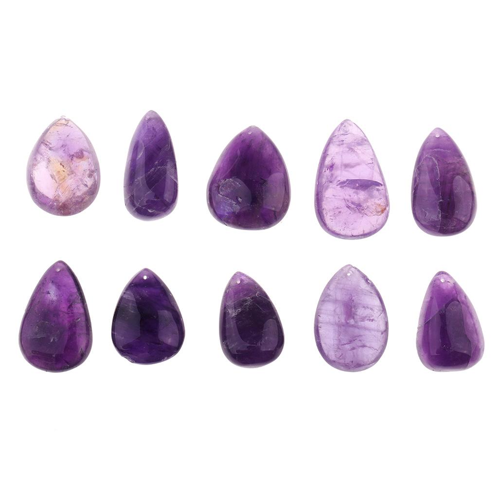Natural Stone Flat Round Purple Energy Crystal Quartz DIY Pendant Necklace Home Decor Ornaments