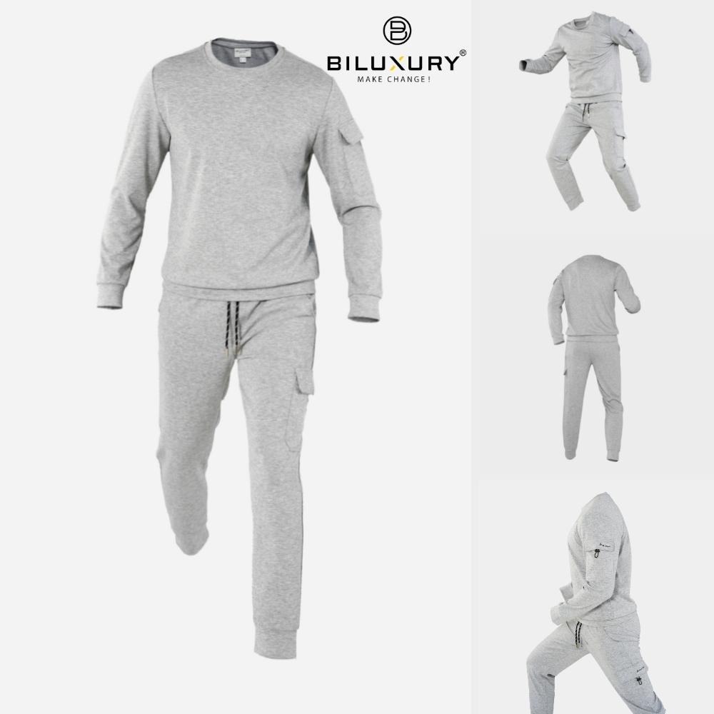 Bộ nỉ nam thể thao Biluxury thiết kế basic khỏe khoắn năng động chất vải cao cấp bền màu chống nhăn 6BNOT001