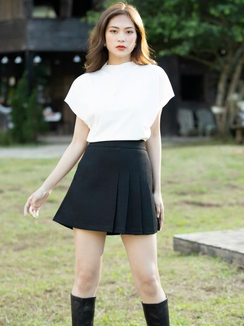 Set áo váy vest đen ngắn tay NGADO , set áo váy Nữ , set vest