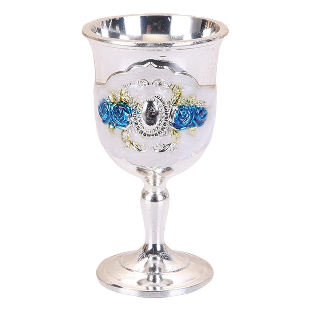 Homyl Metal  Goblet, Carving Pattern Handmade Cup Bar Dinners Parties Decor