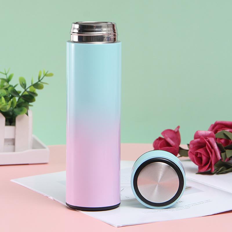 500Ml 17Oz Thể Thao Thông Minh Nhiệt Bình Inox Giữ Nhiệt Bình Nước Cho Trẻ Em Có Đèn LED Hiển Thị Nhiệt Độ