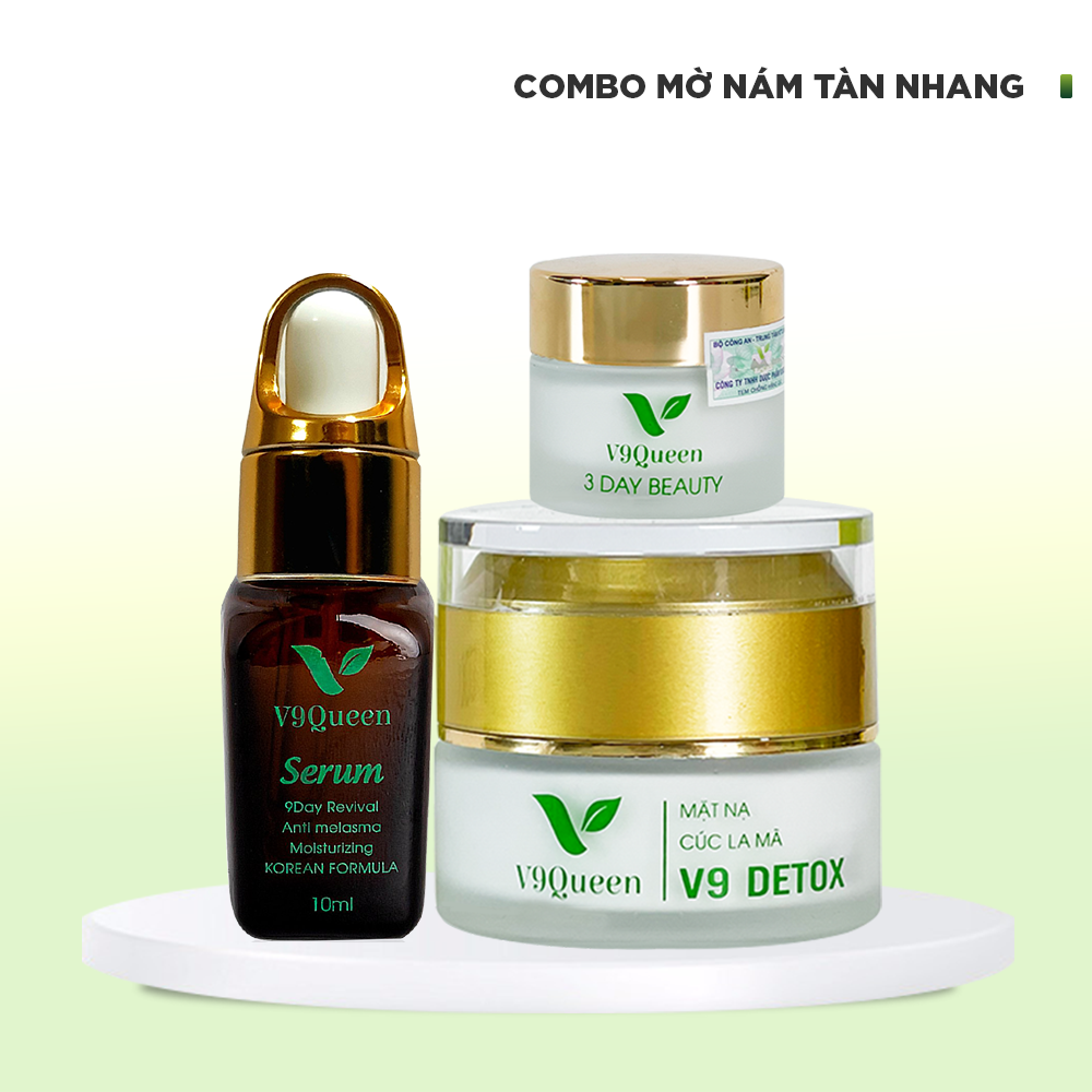 Combo 3 Mỹ Phẩm V9Queen Giúp Mờ Nám Tàn Nhang, Dưỡng Trắng Da