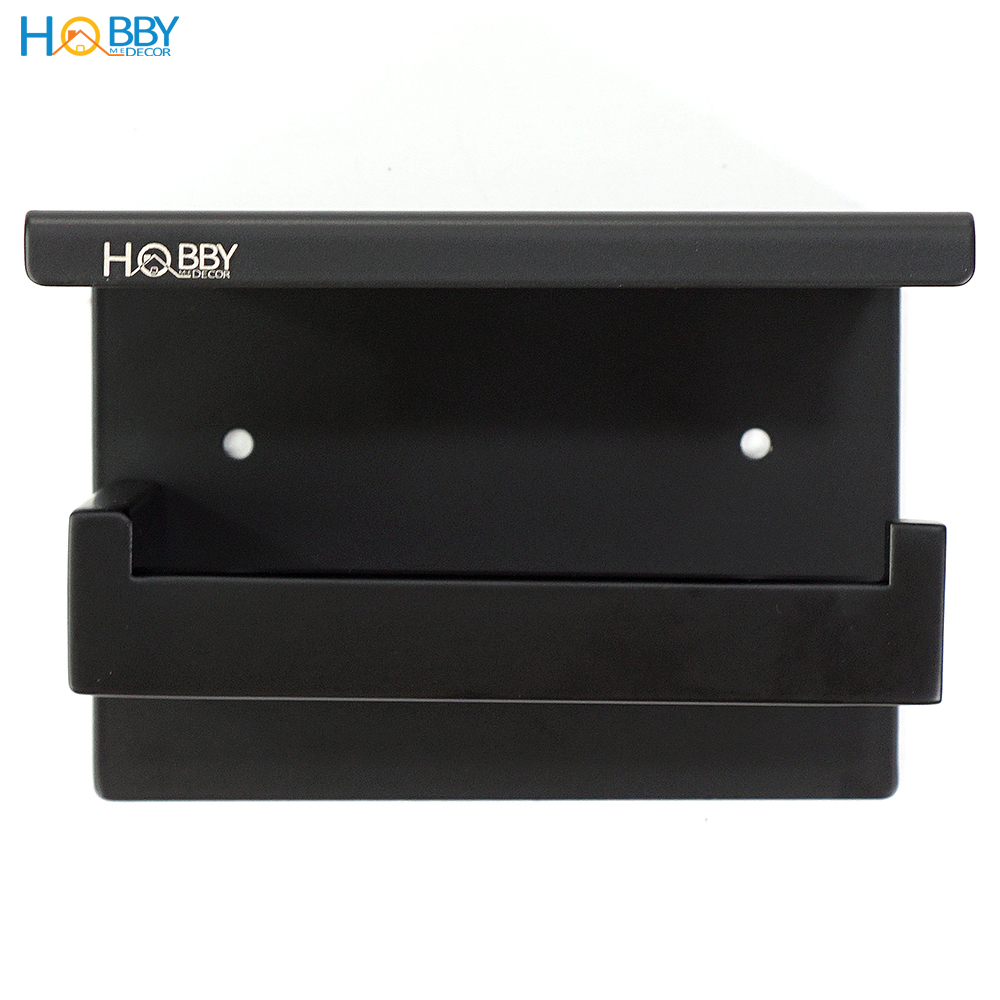 Kệ treo cuộn giấy vệ sinh có mái che Inox 304 sơn đen dán tường HOBBY Home Decor G19 - kèm keo dán và đinh ốc