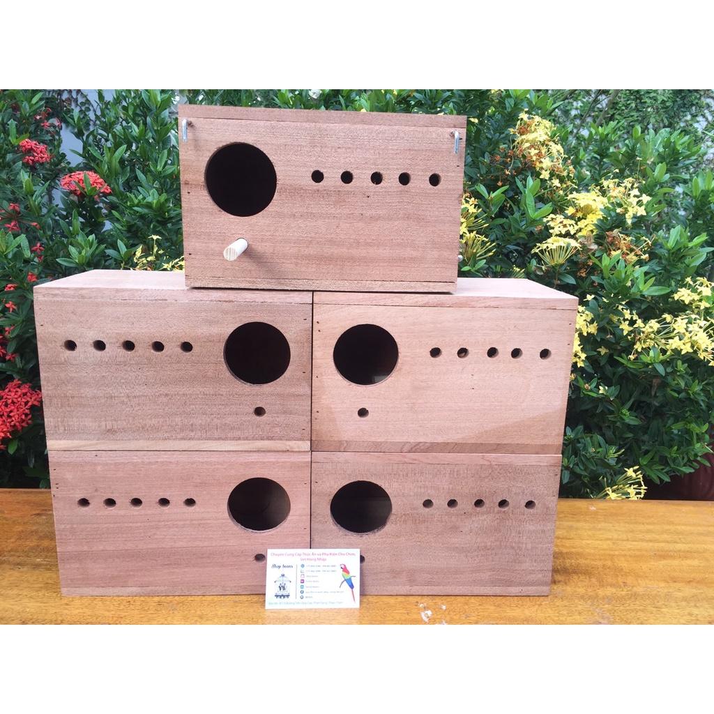 Tổ gỗ có hộc dành cho vẹt nhỏ như lovebird, yến phụng , parrotlet,... bạc má