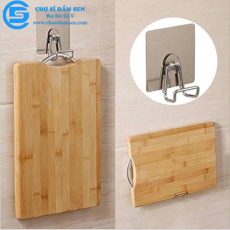 Móc dán tường treo thau, chậu, thớt, móc treo vật dụng gia đình siêu tiện lợi, tiết kiệm không gian