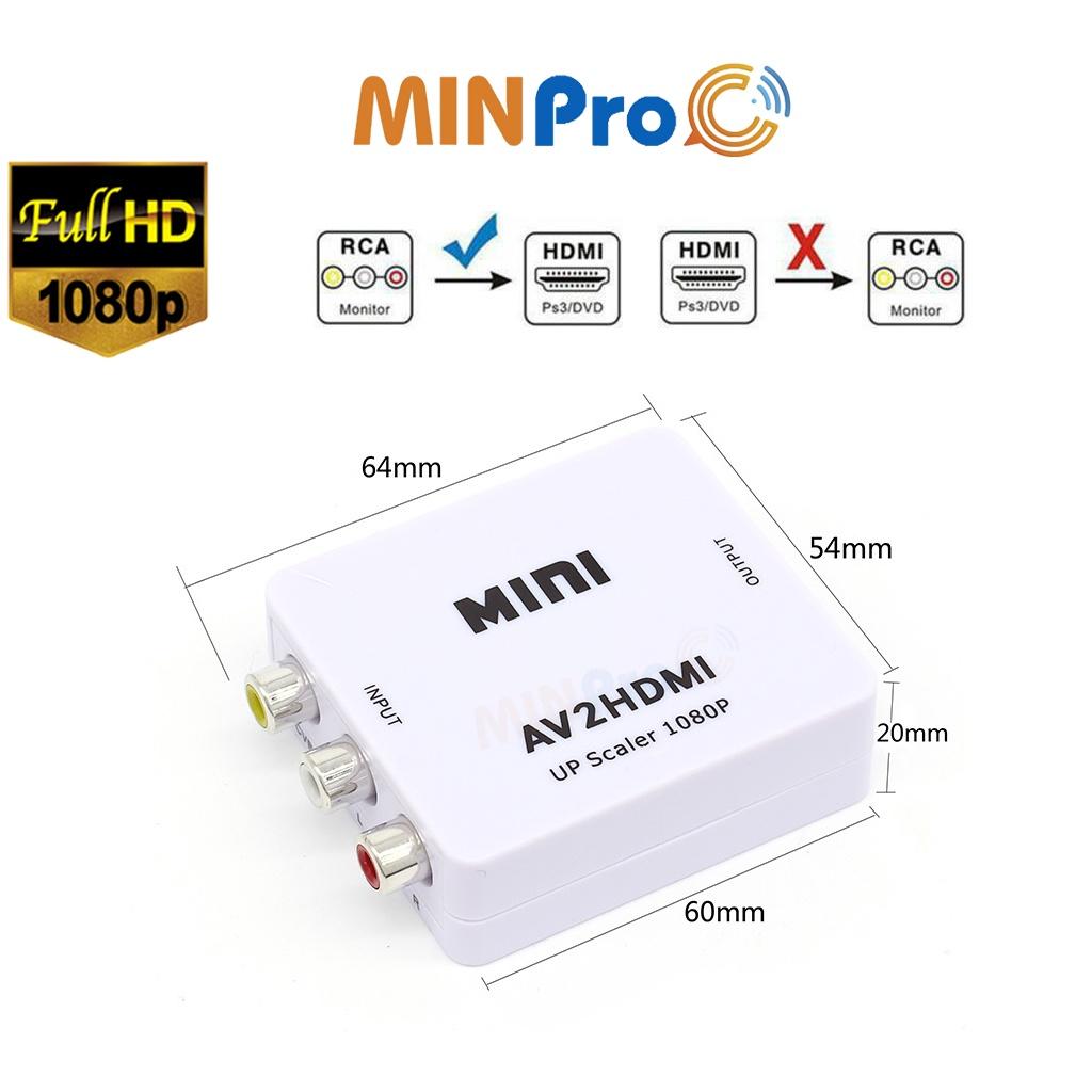 Bộ chuyển đổi AV ra HDMI, bộ Adapter chuyển đổi AV sang HDMI chuẩn Full HD 1080P - MINPRO