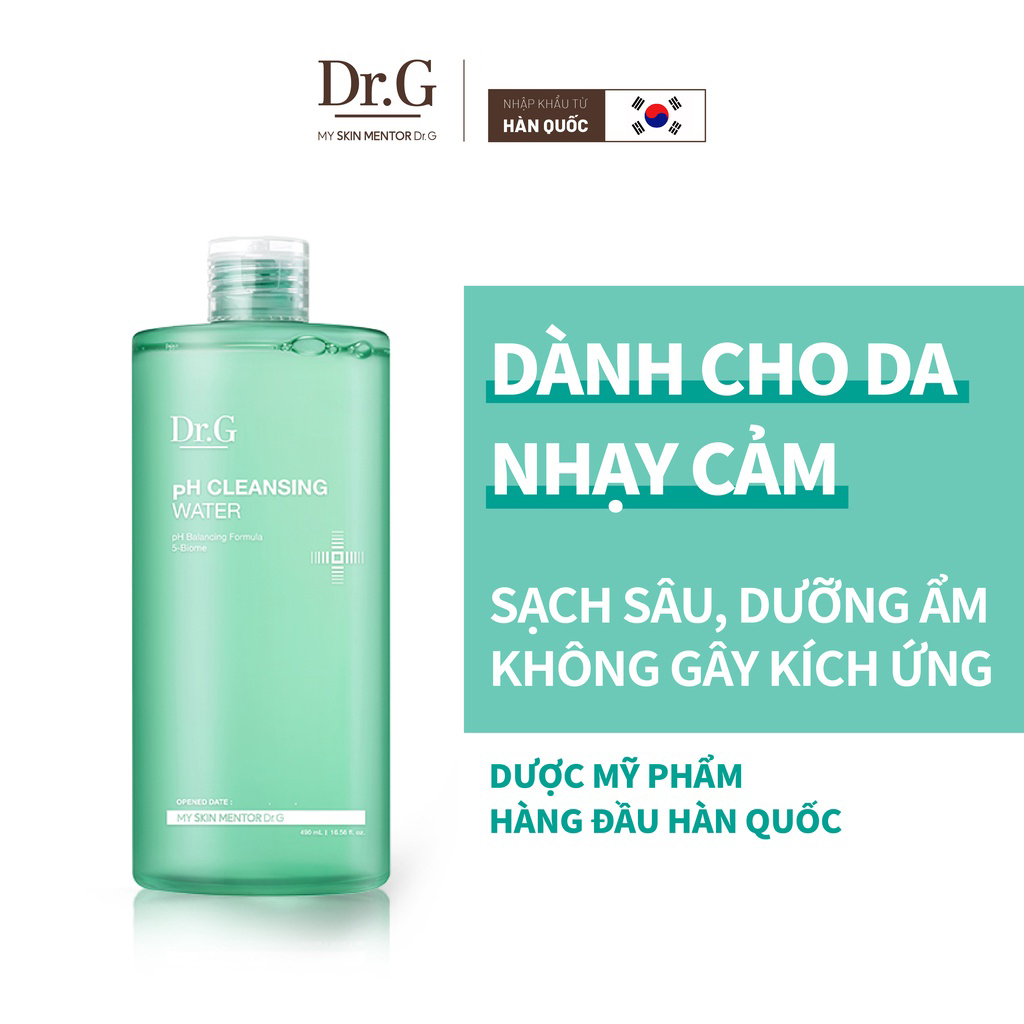 Nước Tẩy Trang Dịu Nhẹ, Làm Sạch Sâu Dr.G pH Cleansing Water 490ml