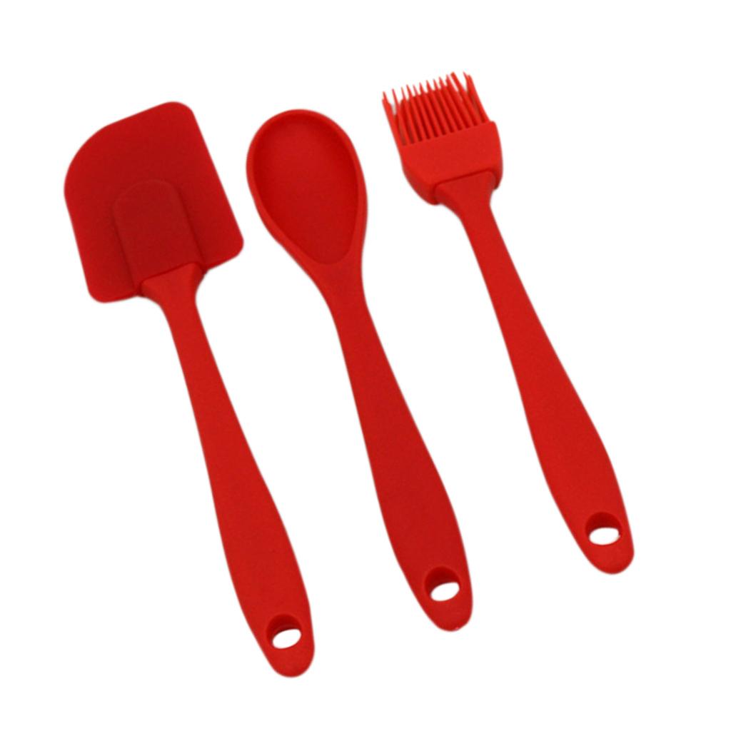 3-in-1 Nonstick Kitchenware Kitchen Ware Scraping Spoon Set Heat-resistant Brush