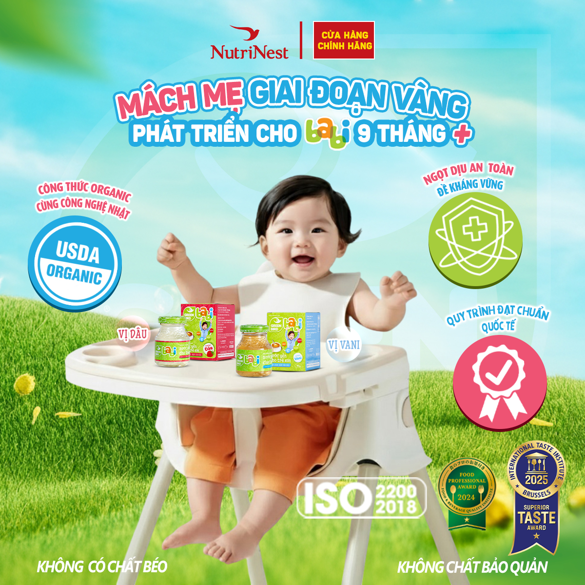 Nước Yến Sào Cho Trẻ Em Babi Bird Hương Vani Dễ Uống Ngon Miệng Hũ 72g