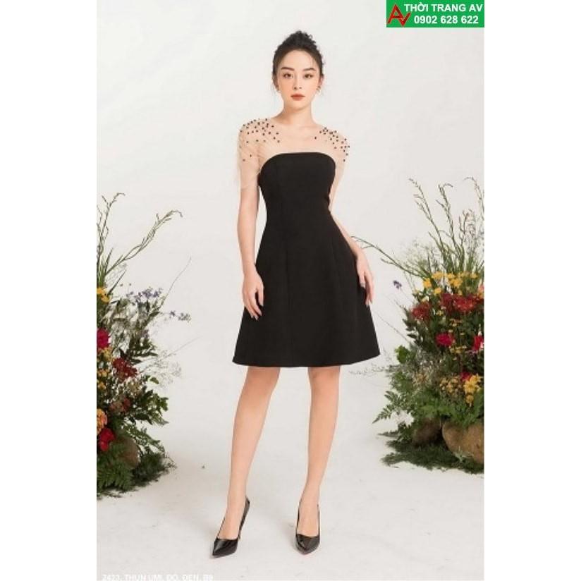 AV6449 - Đầm xòe cúp ngực phối lưới